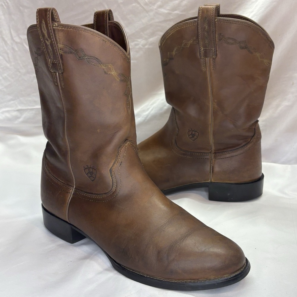 Ariat Heritage Roper Round Toe Cowboy Work Boots Brown 10002284 Mens SIZE 11 D